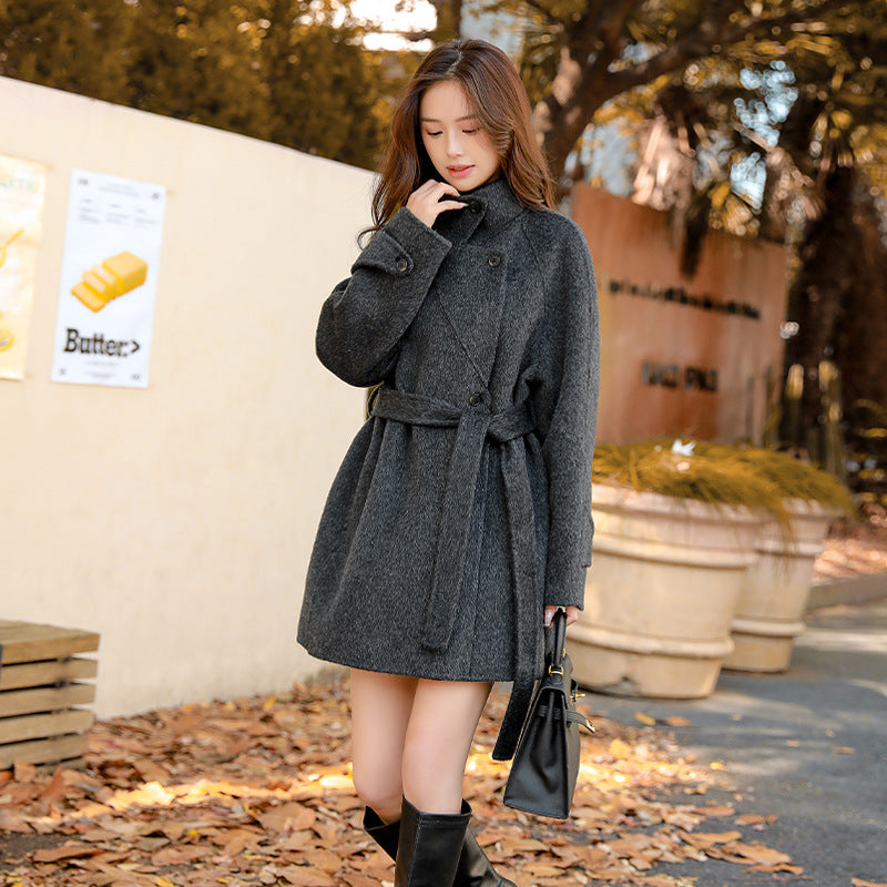 2024 Petite Women s Elegant Belted Wool Coat Winter Fashion Fit Nut 4 Her